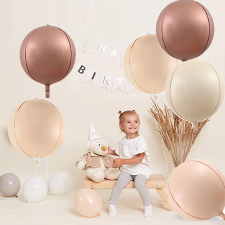 Set 6 baloane Sfera 4D Orbz, 55cm, mix culori nude boho [3]