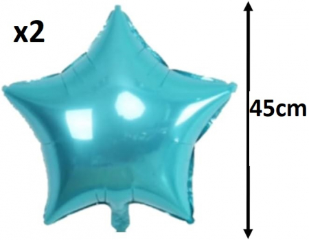 Set 6 baloane stea folie, 45cm, Buchet stelute culoare argintiu, bleu, albastru [6]