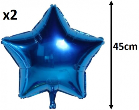 Set 6 baloane stea folie, 45cm, Buchet stelute culoare argintiu, bleu, albastru [7]