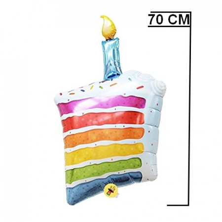 Set 7 baloane folie aniversare 24 ani, folie figurina Tort, zi de nastere, 2 baloane folie rotunde Happy Birthday, 2 stelute aurii si cifre folie aurii [5]
