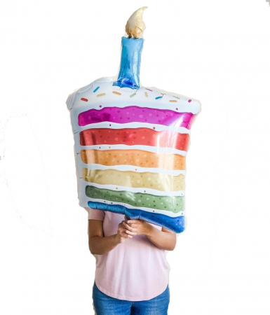 Set 7 baloane folie aniversare 50 ani cu heliu, folie figurina Tort, zi de nastere, 2 baloane folie rotunde Happy Birthday, 2 stelute aurii si cifre folie aurii [2]