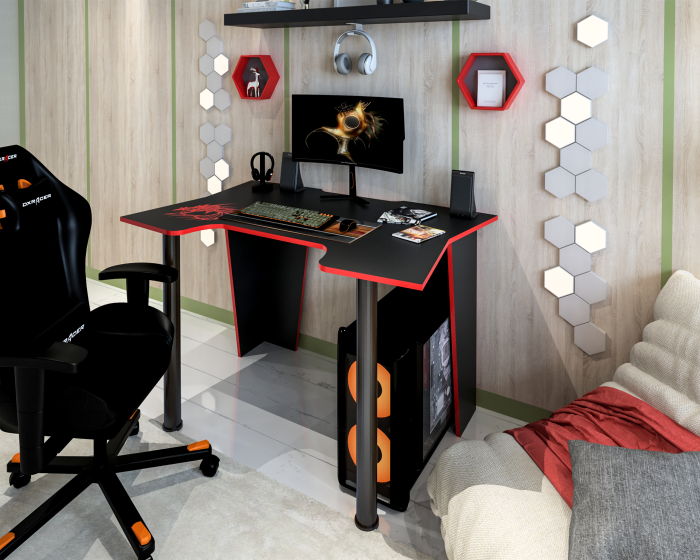 Birou Pc Kl 9.1 Wenge+Rosu [5]