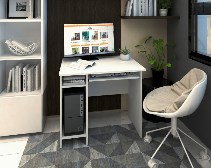 Birou Pc Skm-12 Ro,82x60x74 cm, Alb [2]