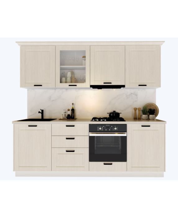 Bucatarie ATHENA 2.44 MDF, 244x223x60cm, lemn alb [10]