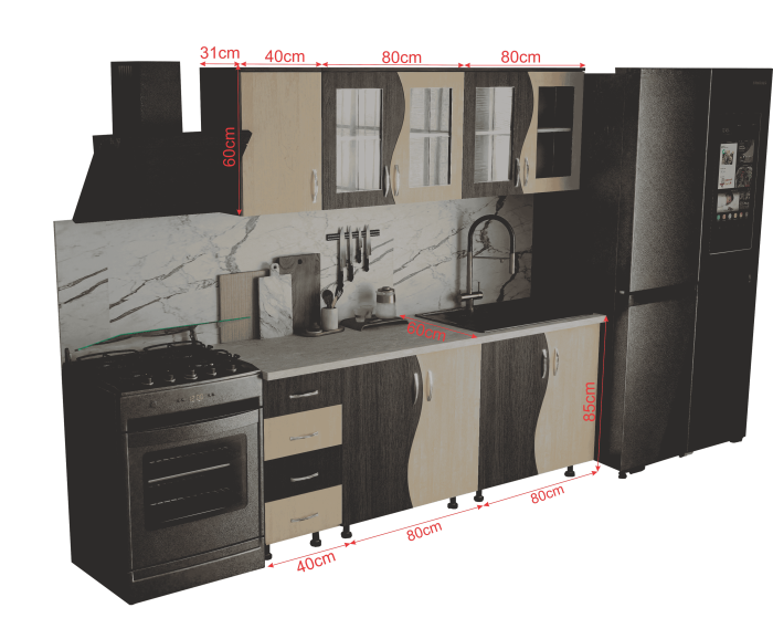 Bucatarie CIP S 2m, Wenge + Mesteacan [8]