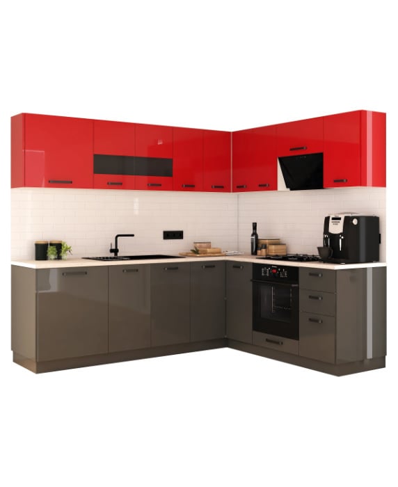 Bucatarie Daria colt V2, Rosu+Antracit [6]