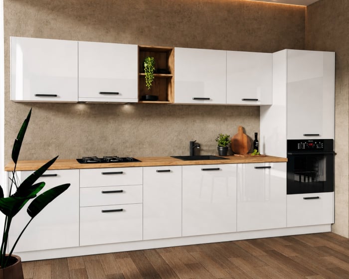 Bucatarie Daria MDF V1 Alb lucios 340x60x200cm [2]