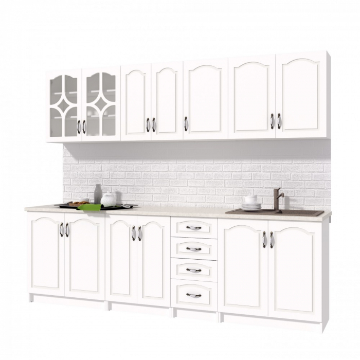 Bucatarie Olea 2.6m MDF Ro, ALB [3]