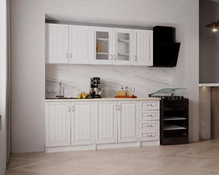 Bucatarie Provence RO 2m MDF, Alb [2]