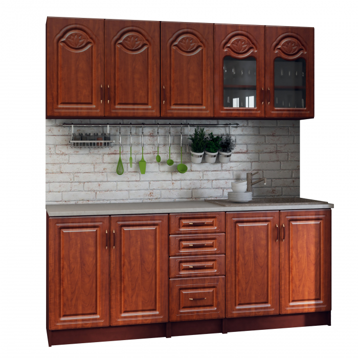 Bucatarie Tiulpan MDF Calvados 2.0m, Blat Intreg [2]