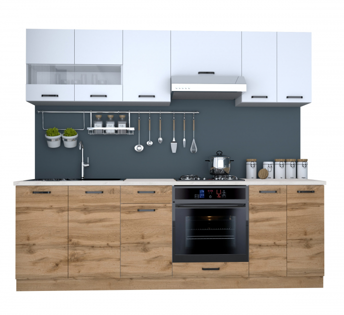 Bucătărie Vio stejar k003 Alb 2,4 m [2]