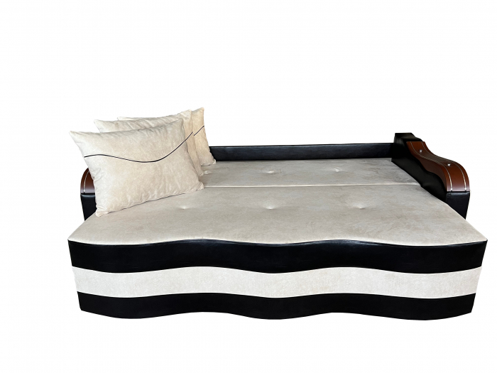 Canapea Extensibila Simona 225x74x100 cm, Crem, Negru [2]