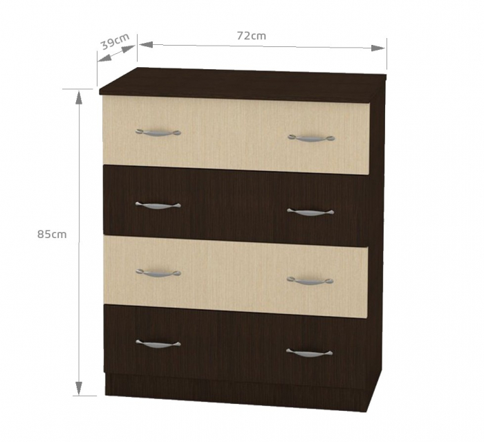 Comoda 4B Ro, Wenge + Mesteacan [2]