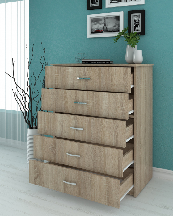 Comoda 5 Sertare Sonoma [2]