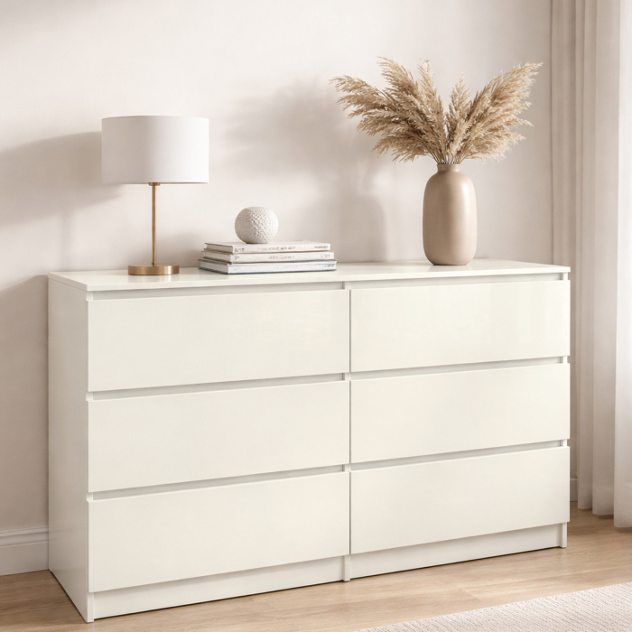 Comoda Aria 6 sertare Alb 120x40x77cm [2]