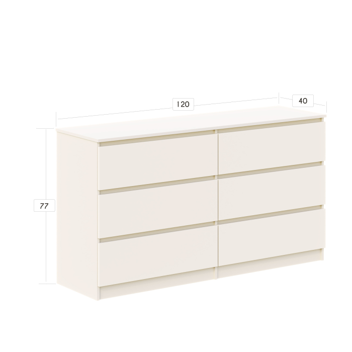 Comoda Aria 8 sertare Alb 120x40x97cm [9]