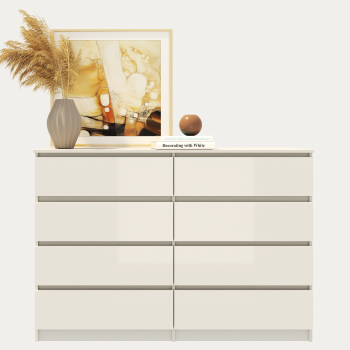 Comoda Aria 8 sertare Alb 120x40x97cm [7]