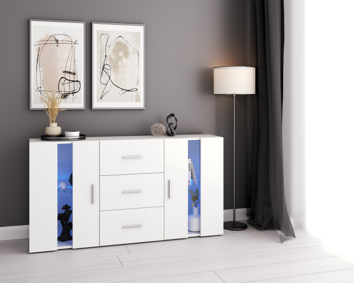 Comoda Aria Lux Alb 135x32x72cm [6]