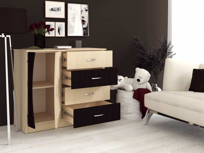 Comoda KF5, 101x44x90 cm, Mesteacan [2]