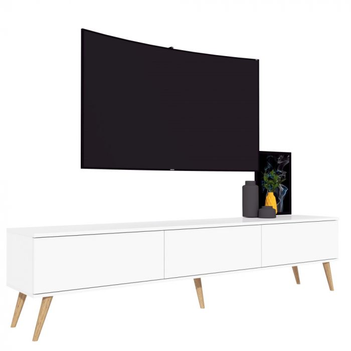 Comoda MP4, 220x40x51cm, alb acril [4]