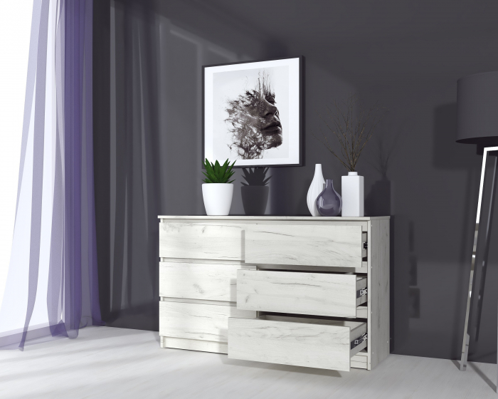 Comoda MP6 6S,130x44x80 cm, Stejar K001 [2]