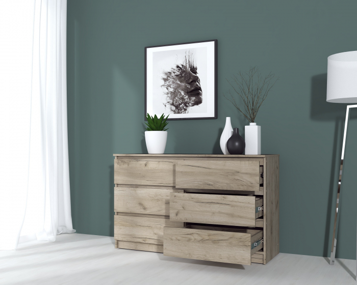 Comoda MP6 6S,130x44x80 cm, Stejar K002 [2]