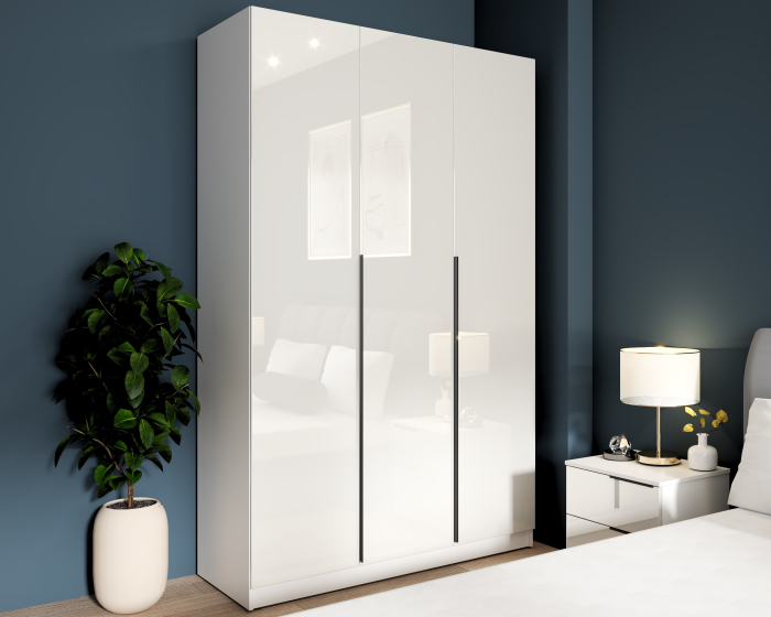 Dormitor Prestige 3 Usi cu pat tapitat  Acril Alb [2]