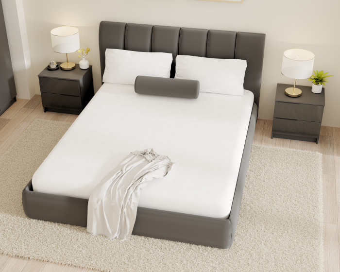 Dormitor Prestige 4 Usi cu pat tapitat  Acril Antracit [4]