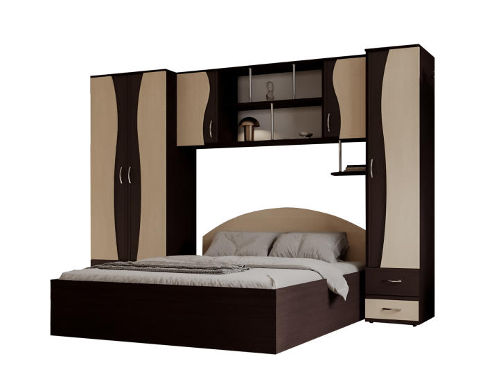 Dormitor Tineret cu D2 Wenge+Mesteacan [7]