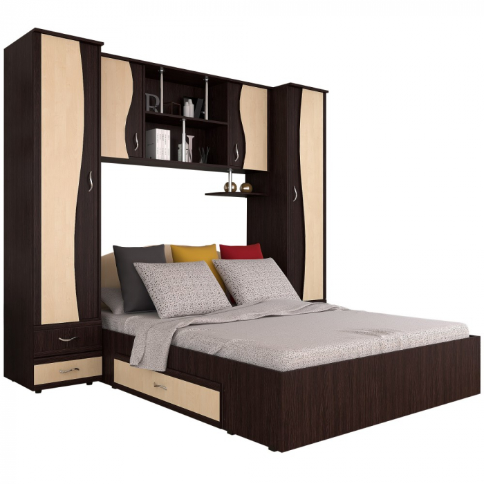 Dormitor Tineret, Wenge+Mesteacan 227x51/205x200 cm [2]
