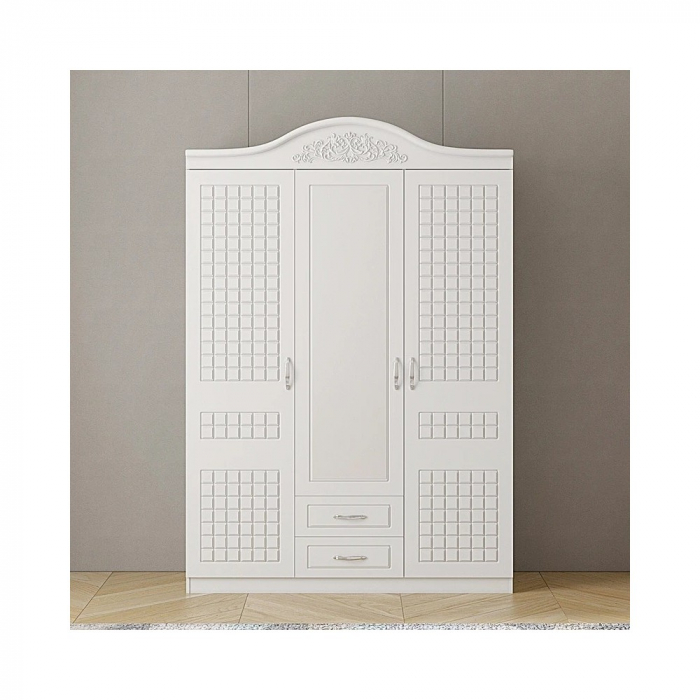 Duap ZQE 012 MDF - 3 Usi +2 Sertare, 150x200x50 cm, Alb [2]