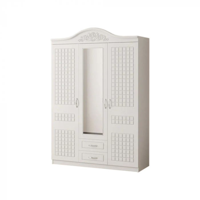 Duap ZQE 012 MDF - 3 Usi +2 Sertare, 150x200x50 cm, Alb [5]