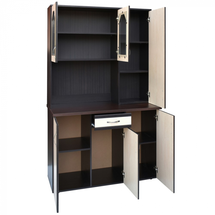 Dulap 120 pal, 121x33/60x197cm wenge+mesteacan [2]