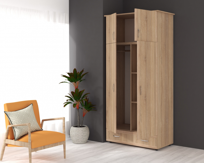 Dulap 2 Usi Soft, 95x51x203 cm, Sonoma [2]