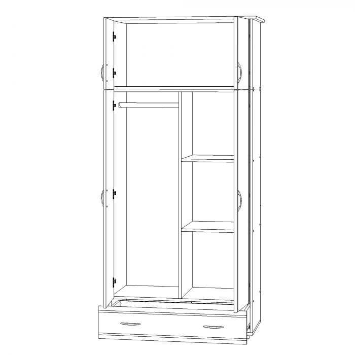 Dulap 2 Usi Soft, 95x51x203 cm, Sonoma [6]