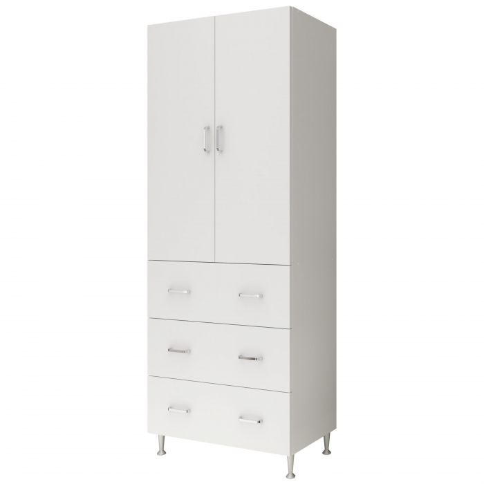 Dulap, 2U-3S, 70x35x180 cm, Alb [2]