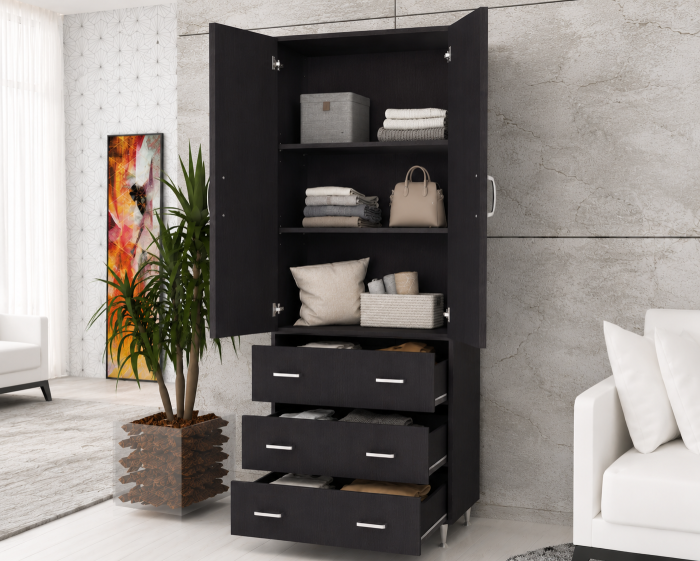 Dulap 2Usi/3Sertare  Wenge 70x35x180 cm [2]