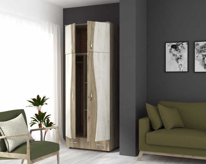Dulap 2Usi S Cu Despartitor, 90x50x198 cm, k002+k001 [2]