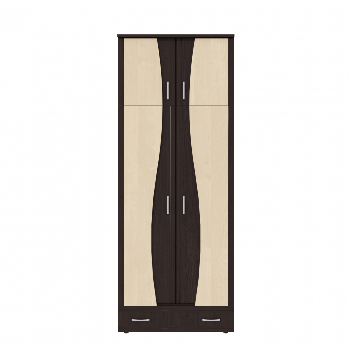 Dulap 2Usi S Despartitor, 198x90x50 cm Wenge+Mesteacan [4]