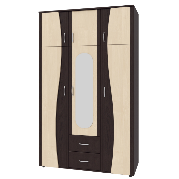 Dulap 3Usi "S", 120x50x198 cm Wenge+Mesteacan [4]