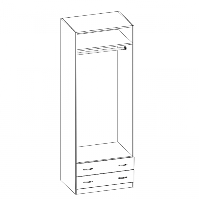 Dulap-4 ( 2U+2S ) Ro, 74x54x212 cm Cires [6]