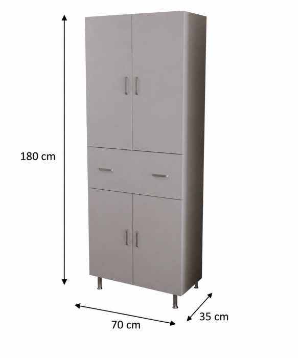 Dulap 4Usi/1Sertar Alb 70x35x180 cm [5]