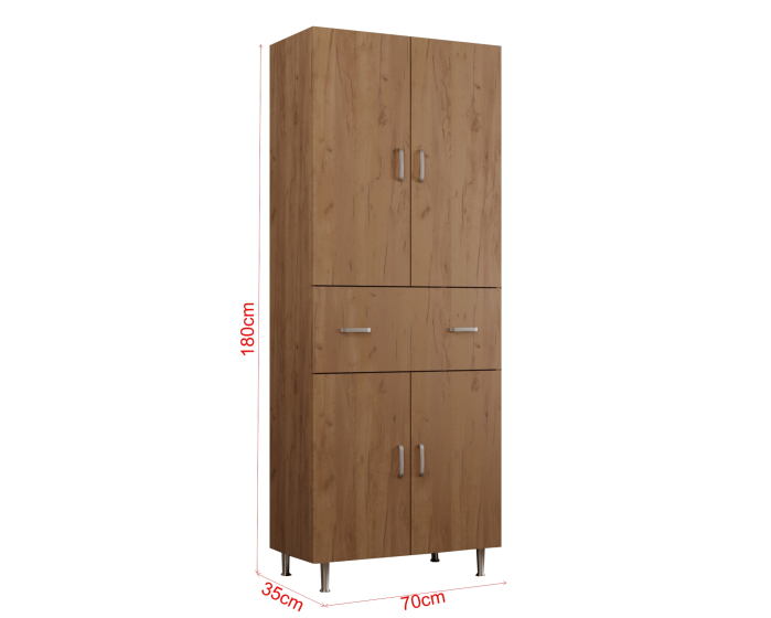 Dulap 70X35X180 cm, 4Usi -1S Stejar K003 [8]