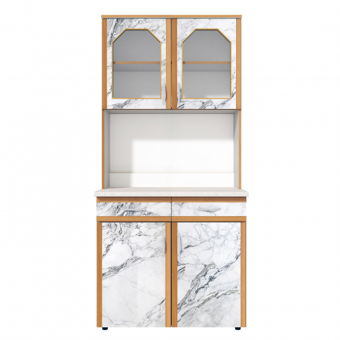 Dulap 90 Pal, Alb+Pietra Bianco 91x33/60x197 cm [4]