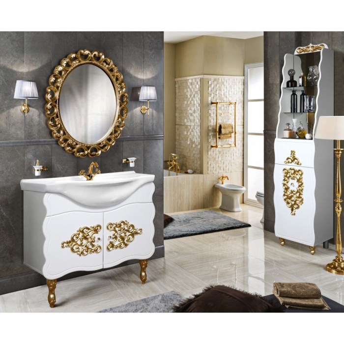 Dulap baie Temptation, 45x204x31cm, Aur [2]