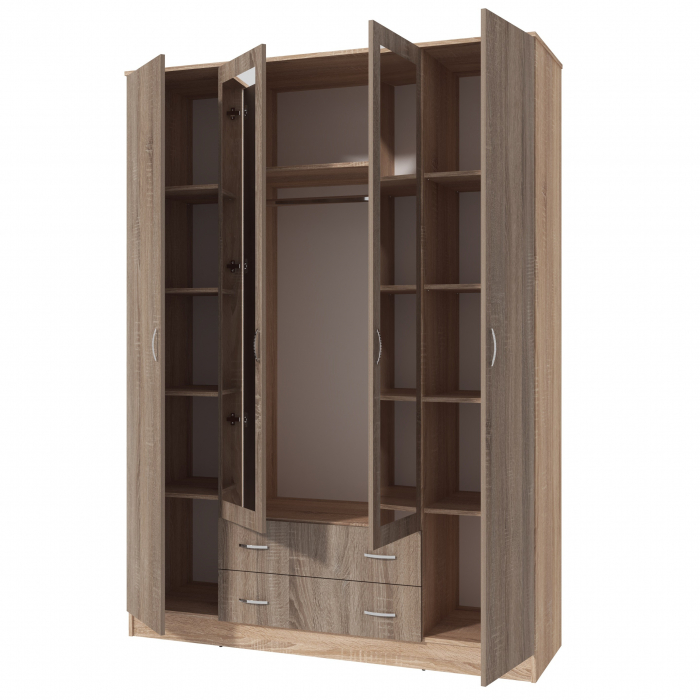 Dulap Garmonia 4U, 160x50x200 cm, Sonoma/Trufe [5]