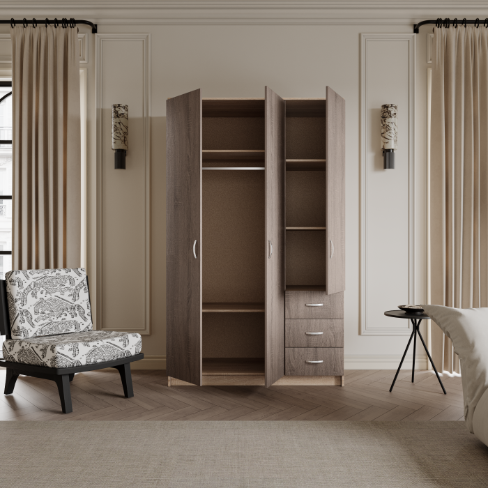 Dulap Ionut, 120x50x200 cm, Sonoma/Trufe [3]