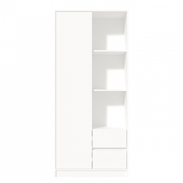 Dulap MP1 - 1U+2S, 80x33x180 cm, Alb [3]