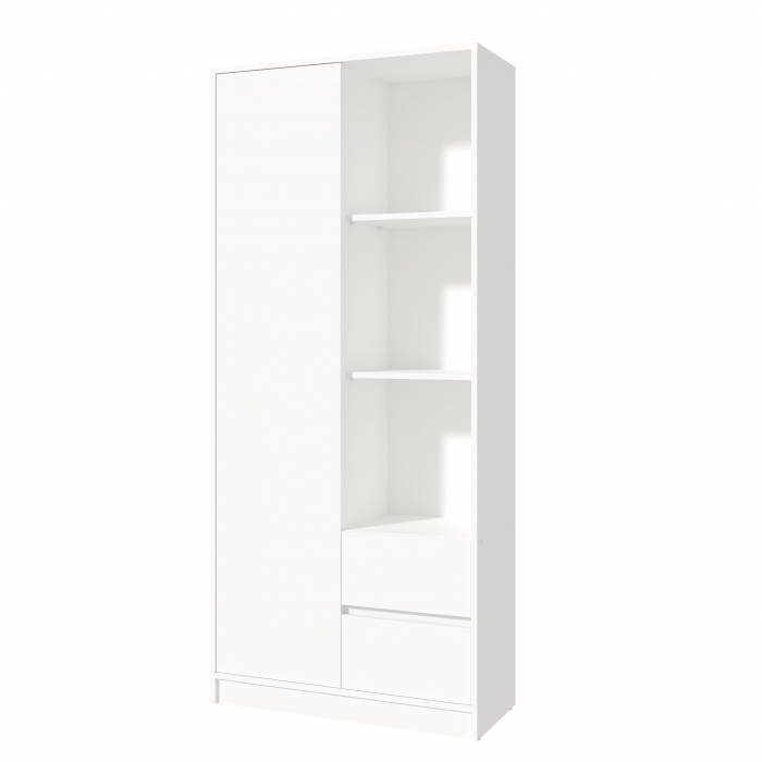 Dulap MP1 - 1U+2S, 80x33x180 cm, Alb [4]