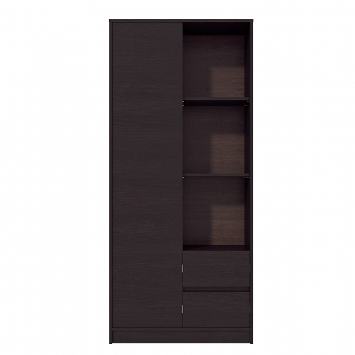 Dulap MP1 - 1U+2S, 80x33x180 cm, Wenge [3]